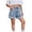 Light Blue, variant on Girls Cute Bow Denim Bermuda Shorts High Waist Roll Hem Jean Shorts Summer Casual Vintage Jorts Dark Blue 170