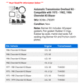thumbnail image 2 of Automatic Transmission Overhaul Kit - Compatible with 1975 - 1982, 1986 Chevy K5 Blazer 1976 1977 1978 1979 1980 1981, 2 of 2