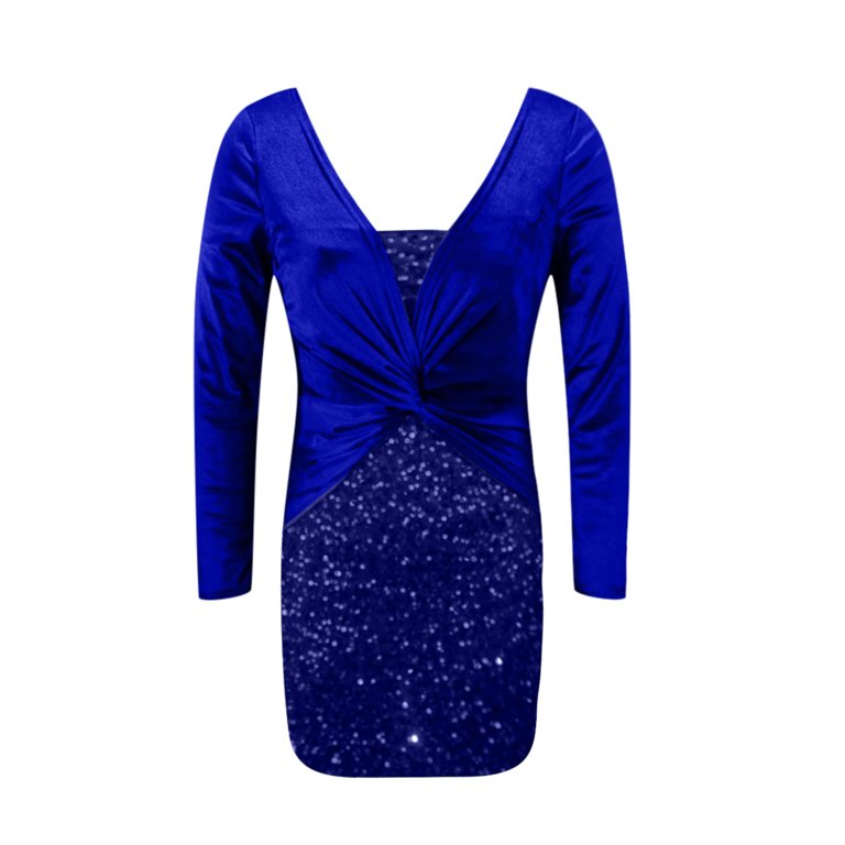 slim fit dress slacks Sky Blue Designer Sequin Gown with Cape Sleeves - Sparkly Maxi Dress with V-Neckline main image 0