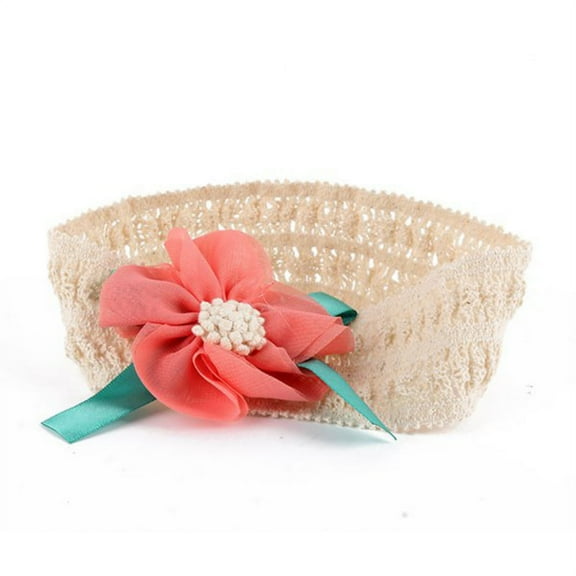 Tooddler Baby Girls Princess Chiffon Flower Head Band Kids Cute Hairband Headband Headwear Orange