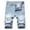Light Blue, variant on Men's Summer Ripped Denim Shorts Distressed Loose Baggy Wide Hem Printed Washed Denim Jeans Shorts Plus Size M-5XL