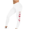 thumbnail image 4 of lcziwo Purses for Women Clearance, Women's Valentines Day Printed Leggings High Waisted Butt Lifting Tight Pants Gym Casual Skinny Workout Yoga Pants Holiday Leggings White S, 4 of 7