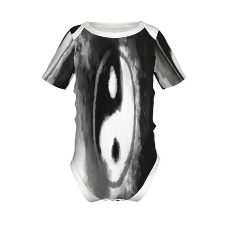 

Lukts Yin And Yang Print Baby Short Sleeve Romper Onesie for Newborn Baby Boys and Girls-9M