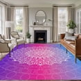 thumbnail image 4 of 6x9 Washable Area Rug, Boho Ethnic Blossom Floral Non-Slip Large Rectangle Rug for Living Room Dining Room, Decor Gradient Texture Indoor Floor Mat for Home Decor, 4 of 9