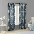 thumbnail image 6 of Madison Park Simone Printed Floral Twist Tab Top Voile Sheer Curtain in Navy, 50"x84", 6 of 8