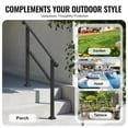 thumbnail image 6 of KFFKFF Outdoor & Indoor Handrails for 2-3 Steps, Complete Stair & Porch Railing Kit with Installation Accessories, Senior-Friendly Hand Rails, Black, 6 of 9