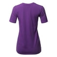 thumbnail image 3 of A2Y Women's Basic Solid Premium Cotton Short Sleeve Crew Neck T Shirt Tee Tops Purple L, 3 of 6