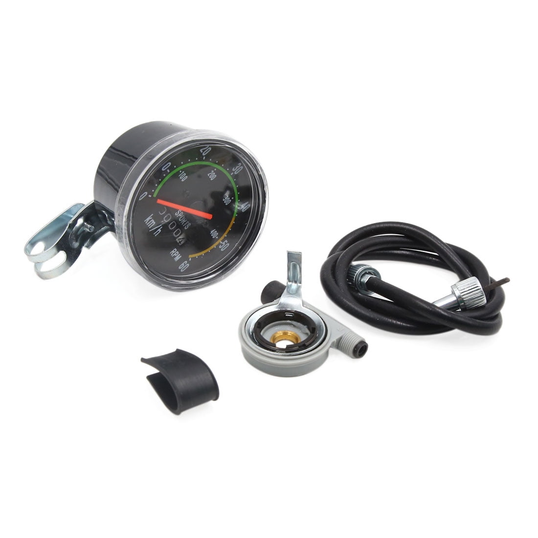 Universal Black Mechanical Resettable Odometer Speedometer for Bike