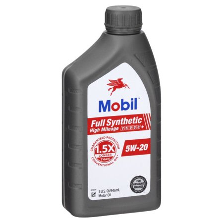 Mobil Full Synthetic High Mileage Motor Oil 5W-20, 1 Quart
