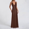thumbnail image 2 of ZQUUVOU Maxi Dresses for Women Sleeveless V Neck Formal Evening Dresses Long Flowy Casual Wedding Guest Dresses Coffee, 2 of 4