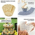 thumbnail image 4 of Efavormart 25 Pack | Ivory Lace Laser Cut Paper Cupcake Wrappers, Muffin Baking Cup Trays, 4 of 5