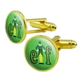 thumbnail image 1 of Elf Movie Logo Round Cufflink Set Gold Color, 1 of 6