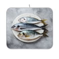 thumbnail image 2 of Iauyy Dish Drying Mat for Kitchen Counter, Super Absorbent & Hanging 16x18 / 18x24 Inch (S/M) Three Fresh Fish, 2 of 8