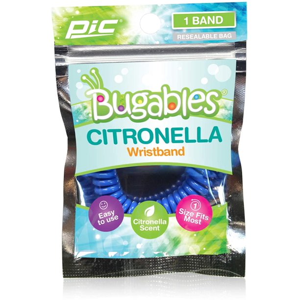 PIC Bugables Citronella Coils Resealable Wristband, One Size Fits All