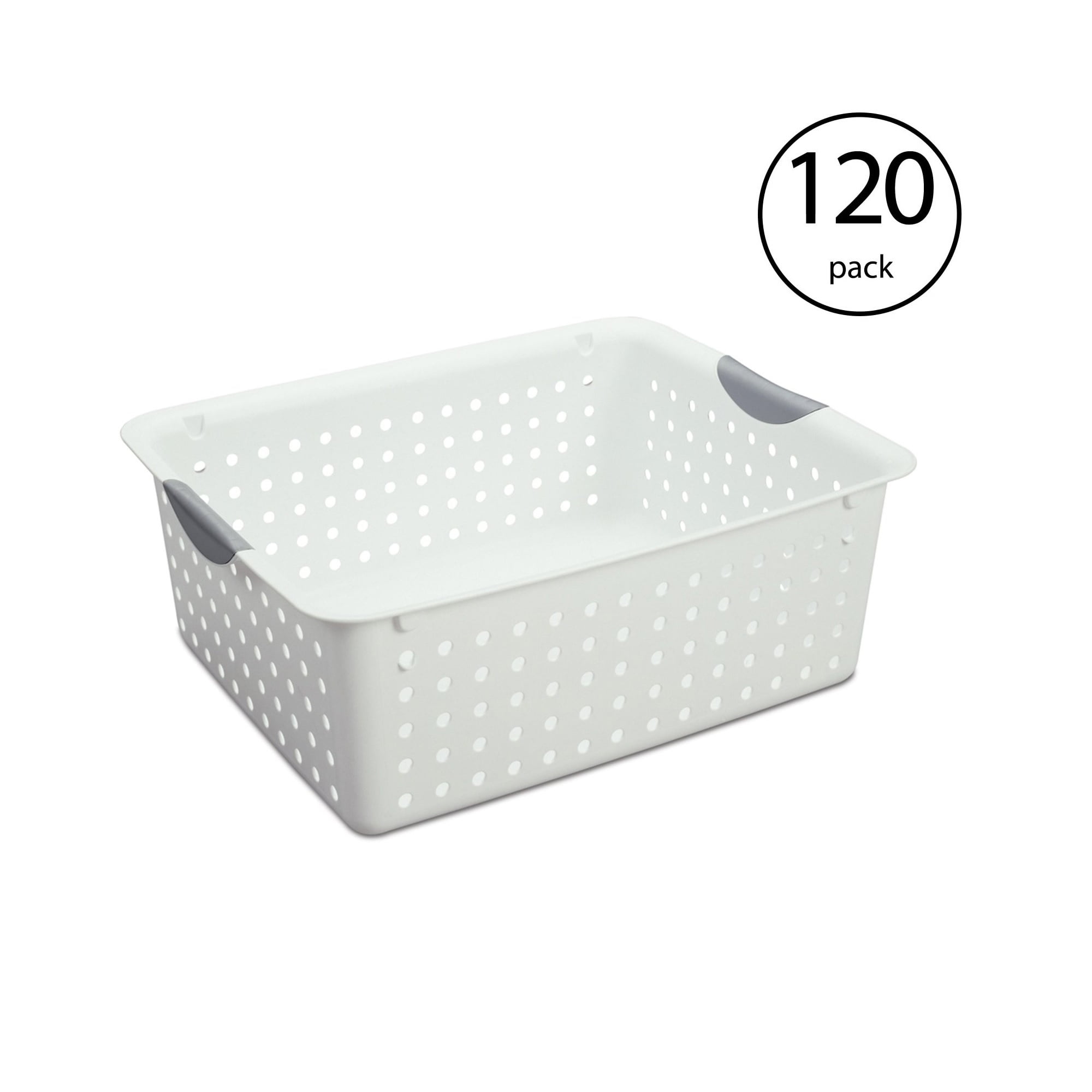 Sterilite Large Ultra Plastic Household Organizer Basket, White (120