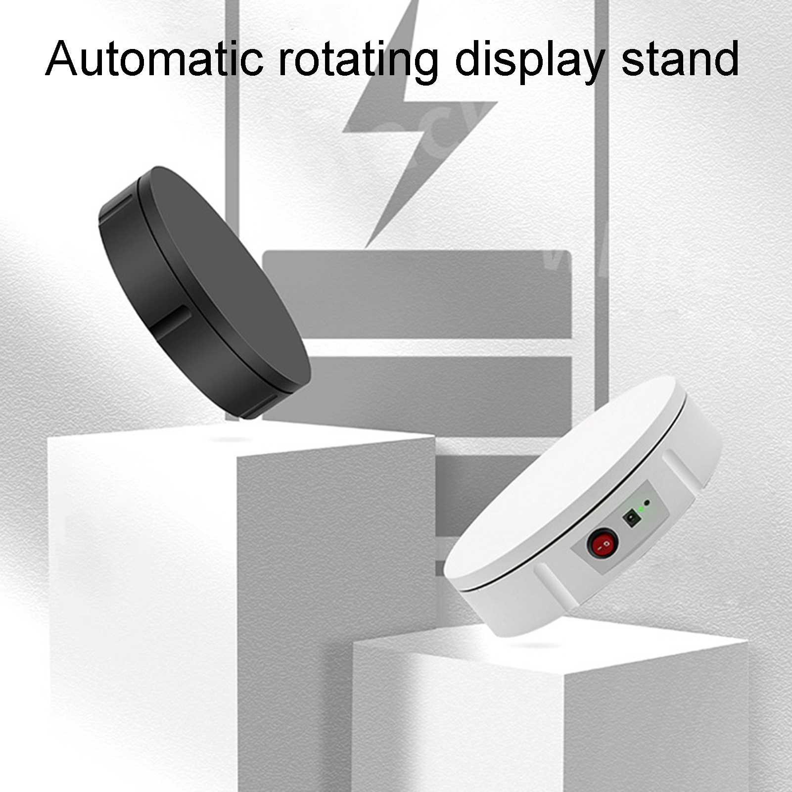 Hadanceo Electric Turntable Durable 360 Degree Rotation 22cm Remote Control Rotating Showcase