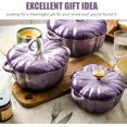 thumbnail image 2 of Enameled Cast Iron Pumpkin Dutch Ovens with Lid, Pumpkin Dutch Oven, 4-Quart Non-Stick, Double Handle, Safe for All Stovetops, Fall Thanksgiving Decor, 2 of 6