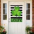 thumbnail image 3 of Welcome St Patricks Day Shamrock House Flag 28x40 Double Sided for Outside Green Clover Classic Striped Large Spring Garden Flag Outdoor Saint Patrick''s Day Decorations 17-b28, 3 of 6
