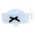 thumbnail image 3 of HONMEET 1Pcs Sailor Hat with Bow for Uniform and Cosplay, 3 of 7