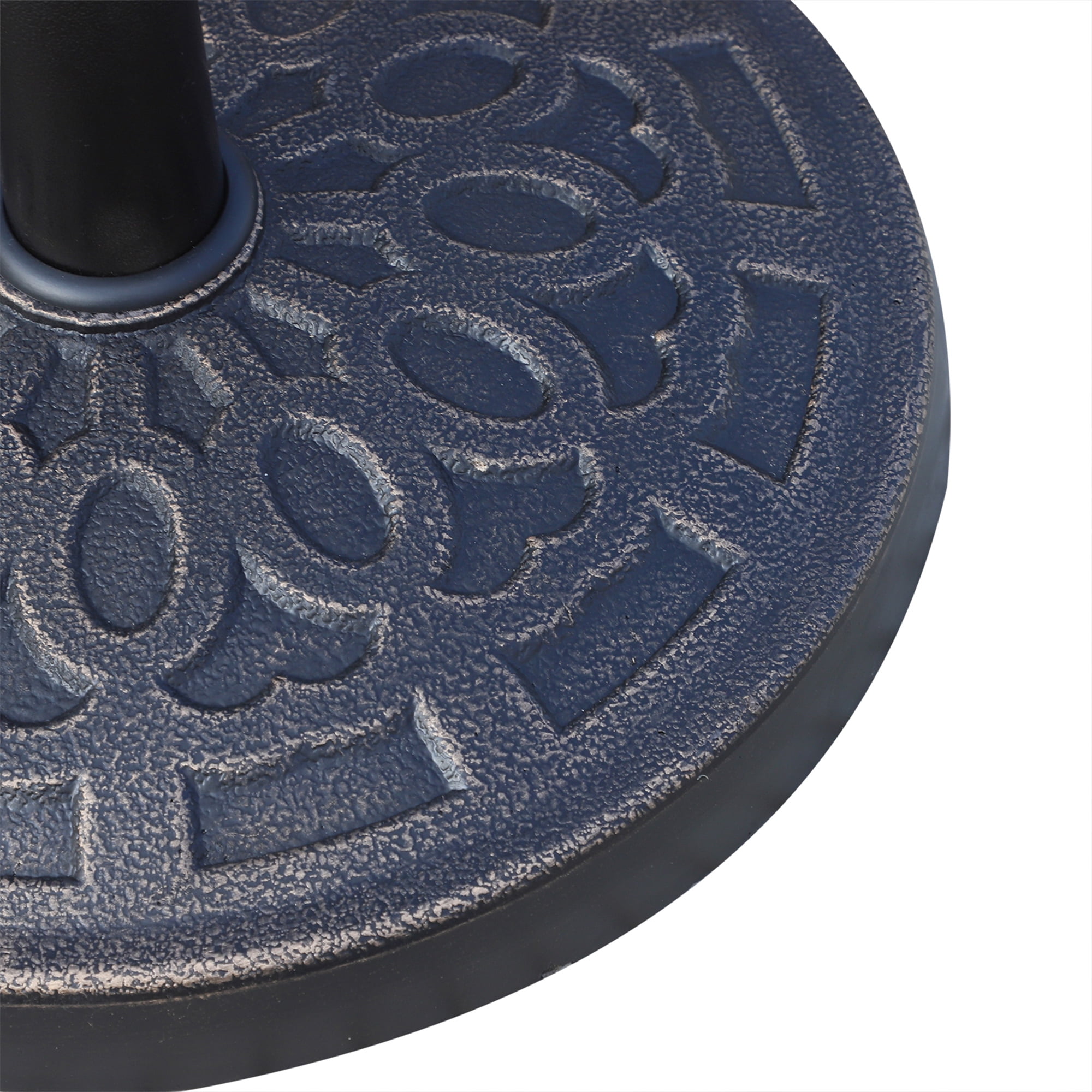 Outsunny 17" 26 lbs Round Resin Umbrella Base Stand Market Parasol Holder with Beautiful Decorative Pattern & Easy Setup, for Φ1.5", Φ1.89" Pole, for Lawn, Deck, Backyard, Garden, Bronze