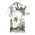 thumbnail image 5 of Lovskoo 2024 Women's Hawaiian Shirts Floral Printed V Neck Shirts Summer Soft Short Sleeve Button Down Shirts White L, 5 of 5
