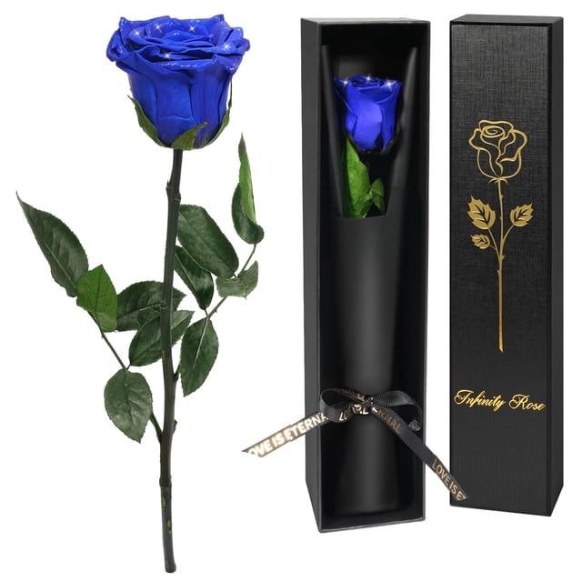 Caja de regalo Yamonic Eternal con forma de flor preservada, 32 cm