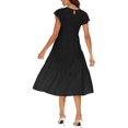thumbnail image 6 of Aiyino Women's Summer Casual Dresses Short Sleeve Elastic Waist Tiered Midi Dress, 6 of 6