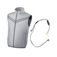 thumbnail image 4 of Chaleco de refrigeración portátil de poliéster de 3 velocidades para pesca al aire libre, para hombres y mujeres Gris M, 4 of 9