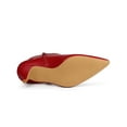 thumbnail image 3 of Unique Bargains Bottines à Talons Aiguilles à Bout Pointu pour Femmes Rouge US 9, 3 of 8