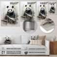 thumbnail image 4 of Designart "Panda Animal Asian Painting I" Asian Metal Art Living Room, 4 of 5