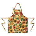 thumbnail image 2 of Beige Red Sunflower Pattern Apron-Garden Aprons for Women with Pockets-Cotton Linen Waterproof Kitchen Cooking Gardening Aprons Adjustable for Kitchen,Cooking,BBQ and Salon 33x27 Inch, 2 of 7