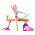 thumbnail image 1 of Barbie Gymnastics Playset with Blonde Fashion Doll, Balance Beam, 10+ Accessories & Flip Feature, 1 of 5