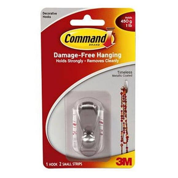 3M 17062BN Petit Crochet Intemporel Brossé&44; Nickel