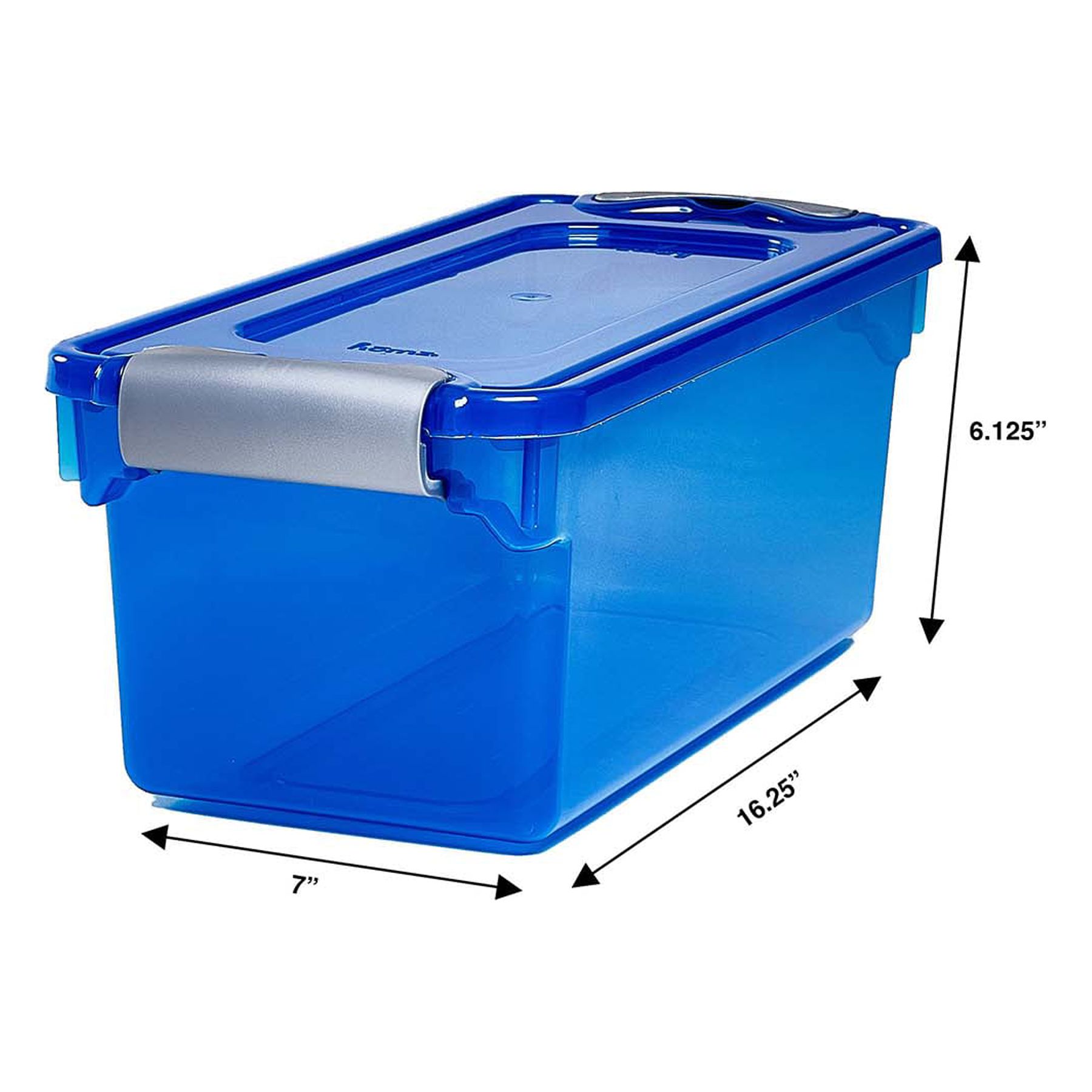 Homz 1.8 Gallon Plastic Storage Container, Blue and Clear - image 2 of 5