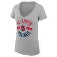 thumbnail image 2 of Women's G-III 4Her by Carl Banks Heather Gray St. Louis Cardinals Super-Slim Fit Lightweight City Graphic V-Neck T-Shirt, 2 of 5