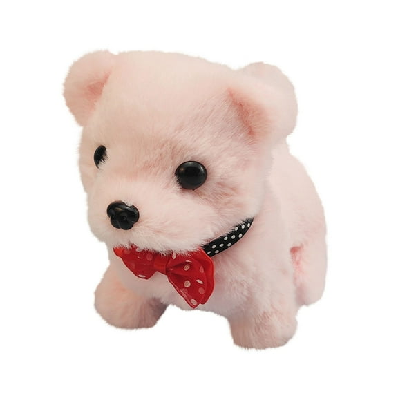 Electronic Plush Toy Dog, Walking Simulation Puppy, Interactive Electronic Pet for Children, Soft Plush Material, Safe Non-Toxic, Portable 17.5x14x10cm, Sound and Light Effects, Educational Companion