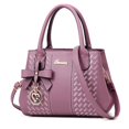 thumbnail image 2 of Bolso de mujer con textura de lazo en el hombro inclinado y gran capacidad con hilo de bordar, 2 of 6