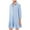 Blue, variant on Women's Solid Long Sleeve Shirt Dress - Ruffled Hem, Turn Down Collar, Casual/Office