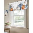 thumbnail image 6 of Thanksgiving Blue Pumpkin Curtain Valances for Windows, Autumn Eucalyptus Leaves Window Valances, Window Treatment Rod Pocket Valance Curtains for Living Room/Kitchen/Bedroom/Bathroom, 54x18inch, 6 of 9