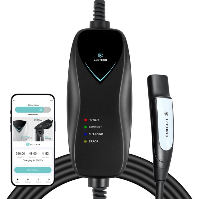 Cargador EV Lectron Tesla Nivel 1 Wi‑Fi 110 V, cable de 16 pies