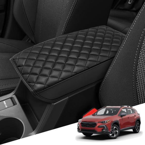 KBH Center Console Armrest Cover for Subaru Crosstrek/Impreza Accessories 2024 2025 2026, Anti-Scratch Leater Car Arm Rest Box Lid Cover Protector, Black