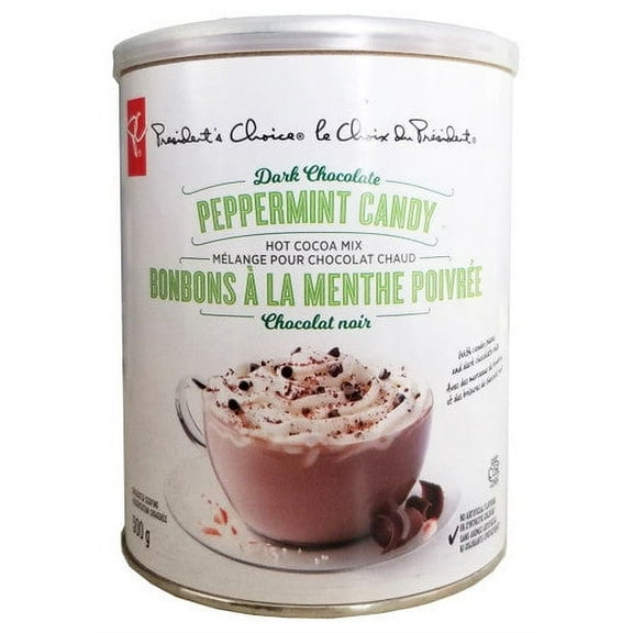 President's Choice Dark Chocolate Peppermint Candy Hot Cocoa Mix, 500g/17.5 oz