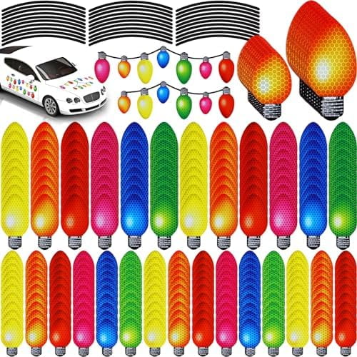456 Pcs Magnetic Christmas Lights for Car, 216 Reflective Bulb Magnets Light with 240 Lines Refrigerator Decals for Garage Xmas Holiday Birthday Mailbox Decor$$Home Decor, Kitchen, & Other