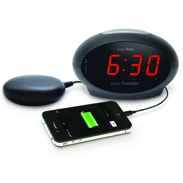 Radio Alarm Clock, Sonic Alert Sbt600ss Digital Bedside Radio Alarm