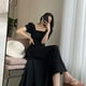 thumbnail image 5 of Maxi Dress Vintage Women Party Dress A Line Long Black Skirt Short Lantern Sleeve Over The Knee Square Neck For GirlsBlack 2XL ANGGREK Negro 2XL, 5 of 8
