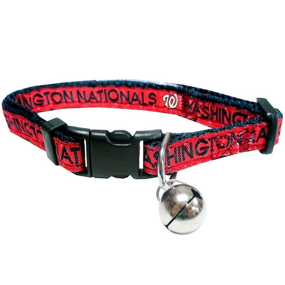 Pets First MLB Washington Nationals Adjustable, Breakaway Cat Collar, Durable Nylon with Jingle Bell in 29 MLB teams