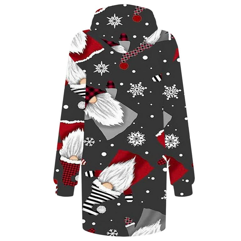 HAPIMO Rollbacks Women Christmas Casual Mini Sweatshirt Dress Cute