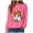 Hot Pink, variant on Enyan Womens Halloween Shirts Long Sleeve Pumpkin Shirts Funny Ghost Graphic Tee Fall Tops Womens Halloween Tshirt Red,S