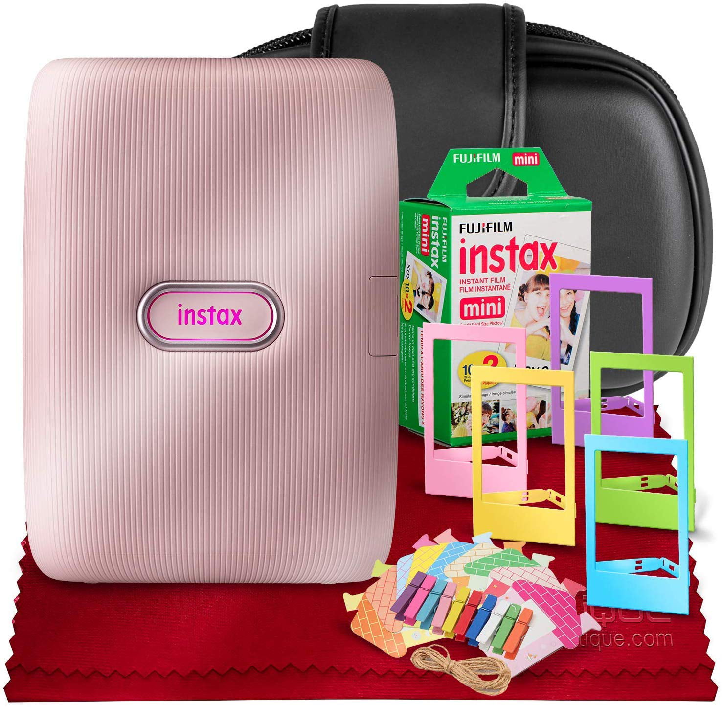 INSTAX Mini Link Smartphone Printer (Dusky Pink) + Case, Fujifilm 