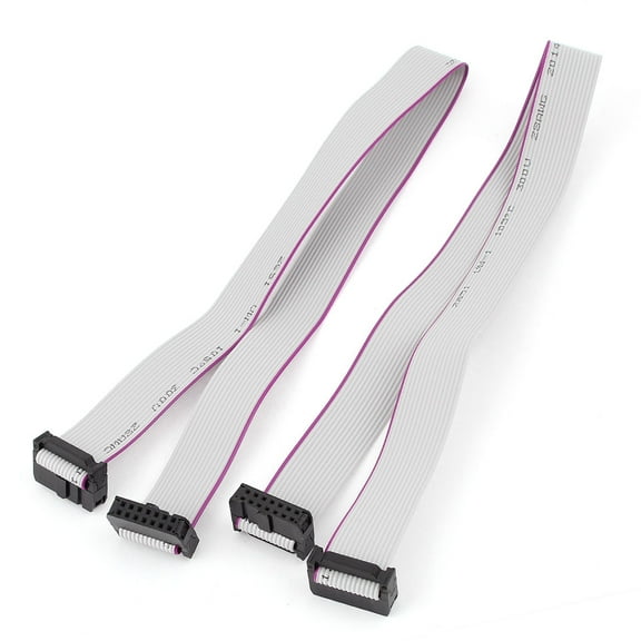 Unique Bargains 2pcs FC14P IDC 14-Pin F/F Hard Drive Data Extension Wire Flat Ribbon Cable 40cm